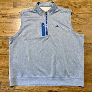 NWOT Men's Johnnie-O Maverick Denny PREP-FORMANCE Quarter-Zip Blue Vest XXL